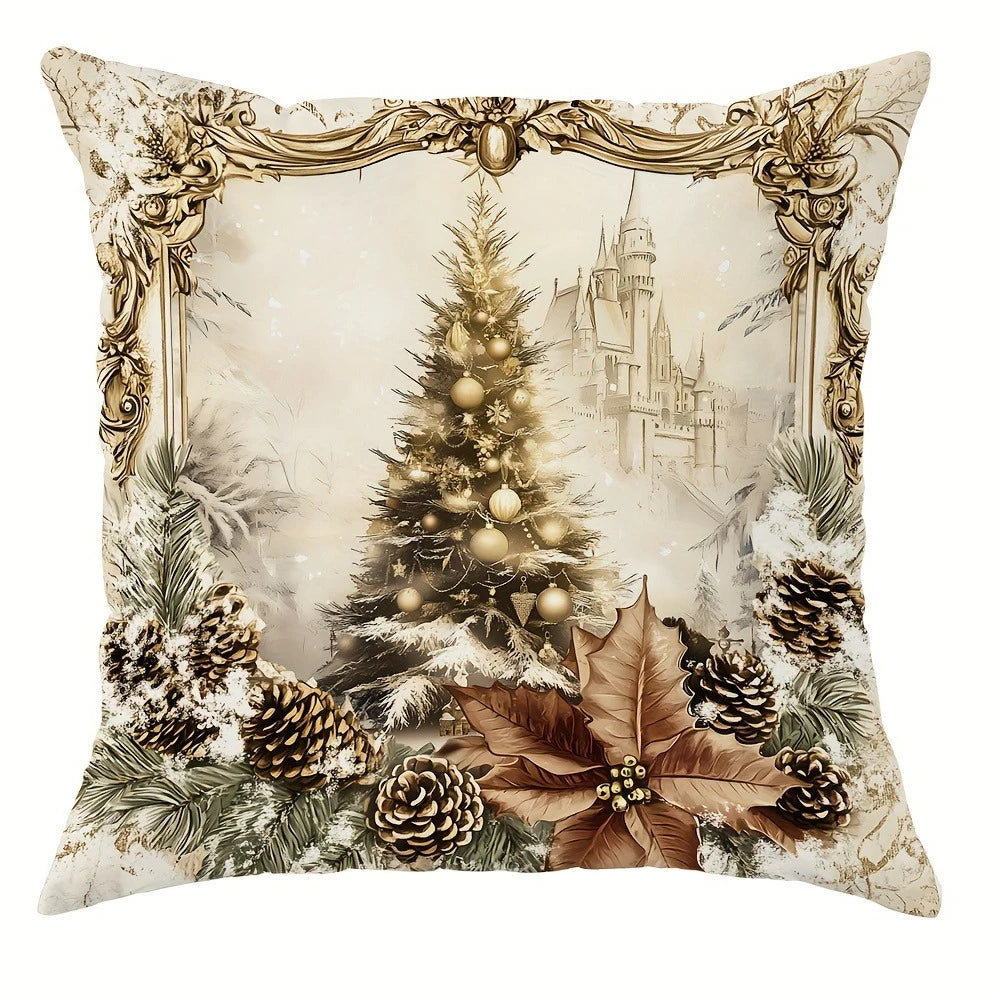 Holiday Pillow Covers – Santa, Reindeer, and Christmas Tree Decorative Cushions for Home and Sofa Décor - Home Fads 