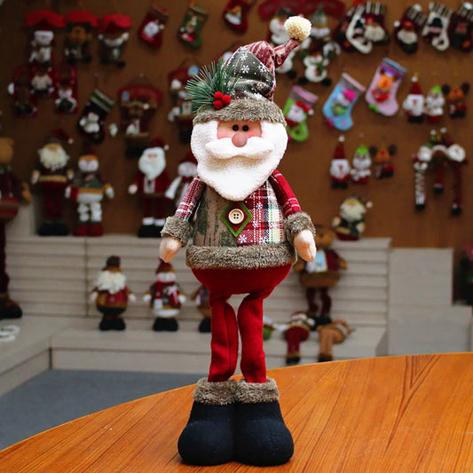 Holiday Plush Dolls – Santa, Snowman, or Reindeer with Adjustable Legs for Table, Mantel, and Home Display - Home Fads 