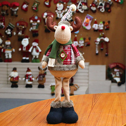 Holiday Plush Dolls – Santa, Snowman, or Reindeer with Adjustable Legs for Table, Mantel, and Home Display - Home Fads 