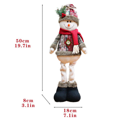 Holiday Plush Dolls – Santa, Snowman, or Reindeer with Adjustable Legs for Table, Mantel, and Home Display - Home Fads 