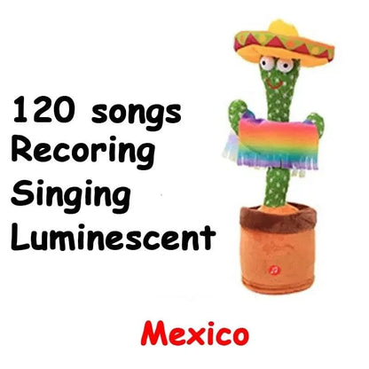 Interactive Dancing Cactus Plush Toy - Mimics Sound, Talks, Sings, and Dances - USB Recording - Early Education Gift for Kids - 7 Unique Designs - Home Fads 