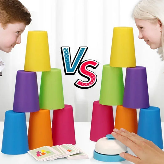 Interactive Stack Cup Speed Game for Kids and Adults - Educational Toy Set - Home Fads 