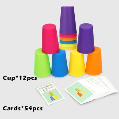Interactive Stack Cup Speed Game for Kids and Adults - Educational Toy Set - Home Fads 