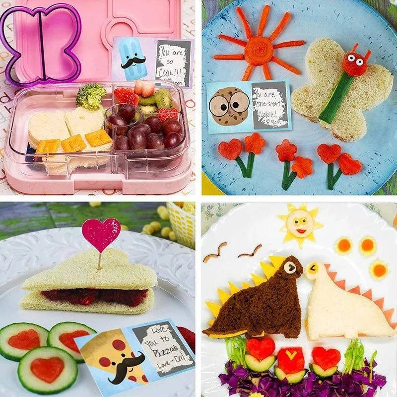 Kids Sandwich Cutter and Bread Mold Set - Fun Shapes for Bento Lunch Boxes - Home Fads 