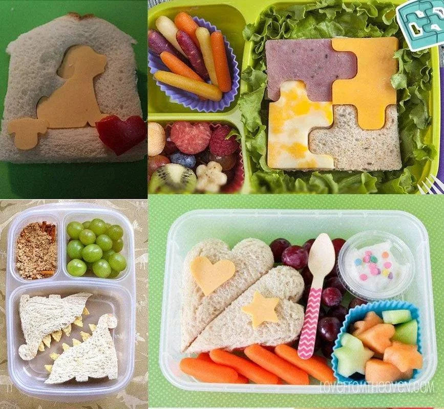 Kids Sandwich Cutter and Bread Mold Set - Fun Shapes for Bento Lunch Boxes - Home Fads 