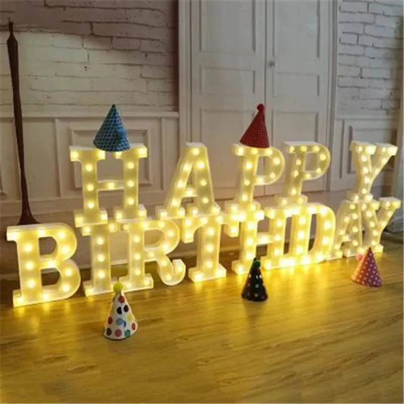 LED Alphabet Letter Lights - Stylish Illuminated Lamps for Bedrooms, Events, and Home Decoration - Home Fads 