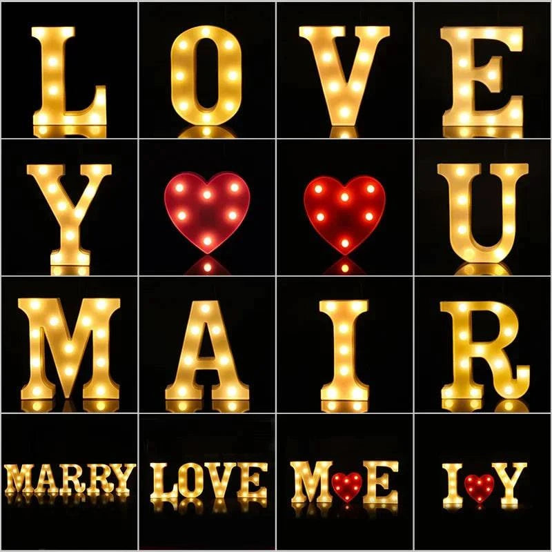 LED Alphabet Letter Lights - Stylish Illuminated Lamps for Bedrooms, Events, and Home Decoration - Home Fads 