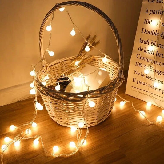 LED Ball String Lights – USB/Battery-Powered Garland in 1.5M, 3M, 6M, 10M – Ideal for Weddings, Gardens, Holidays & Christmas Decor - Home Fads 
