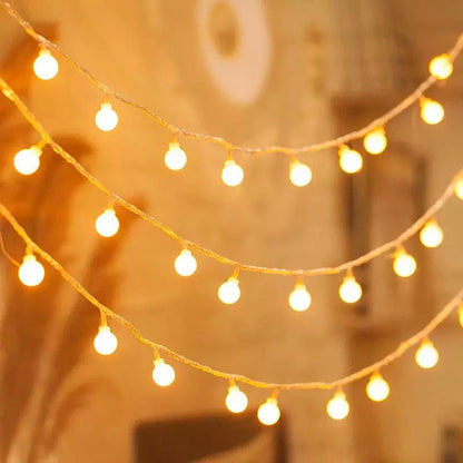LED Ball String Lights – USB/Battery-Powered Garland in 1.5M, 3M, 6M, 10M – Ideal for Weddings, Gardens, Holidays & Christmas Decor - Home Fads 