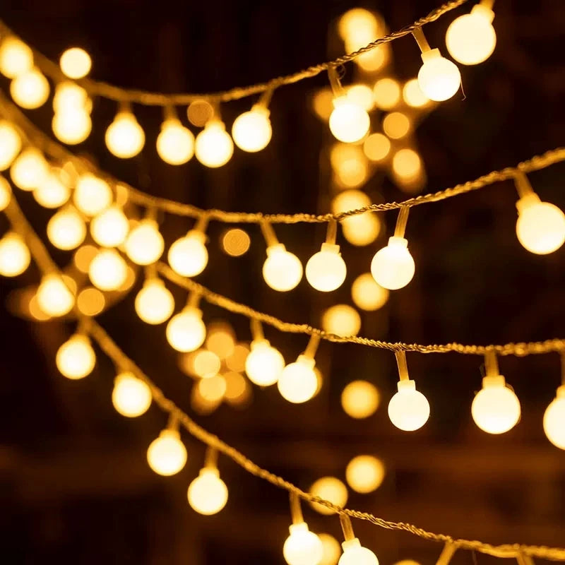 LED Ball String Lights – USB/Battery-Powered Garland in 1.5M, 3M, 6M, 10M – Ideal for Weddings, Gardens, Holidays & Christmas Decor - Home Fads 