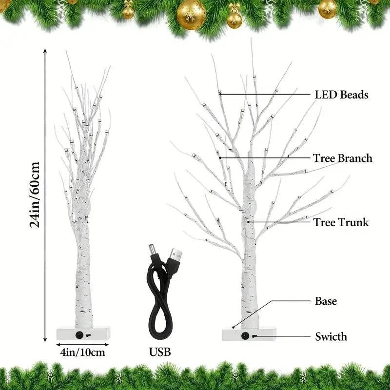 LED Birch Tree Lamp for Home Decor - Ideal for Various Celebrations and Occasions - Indoor Bedroom, Party, and Landscape Lighting - Home Fads 