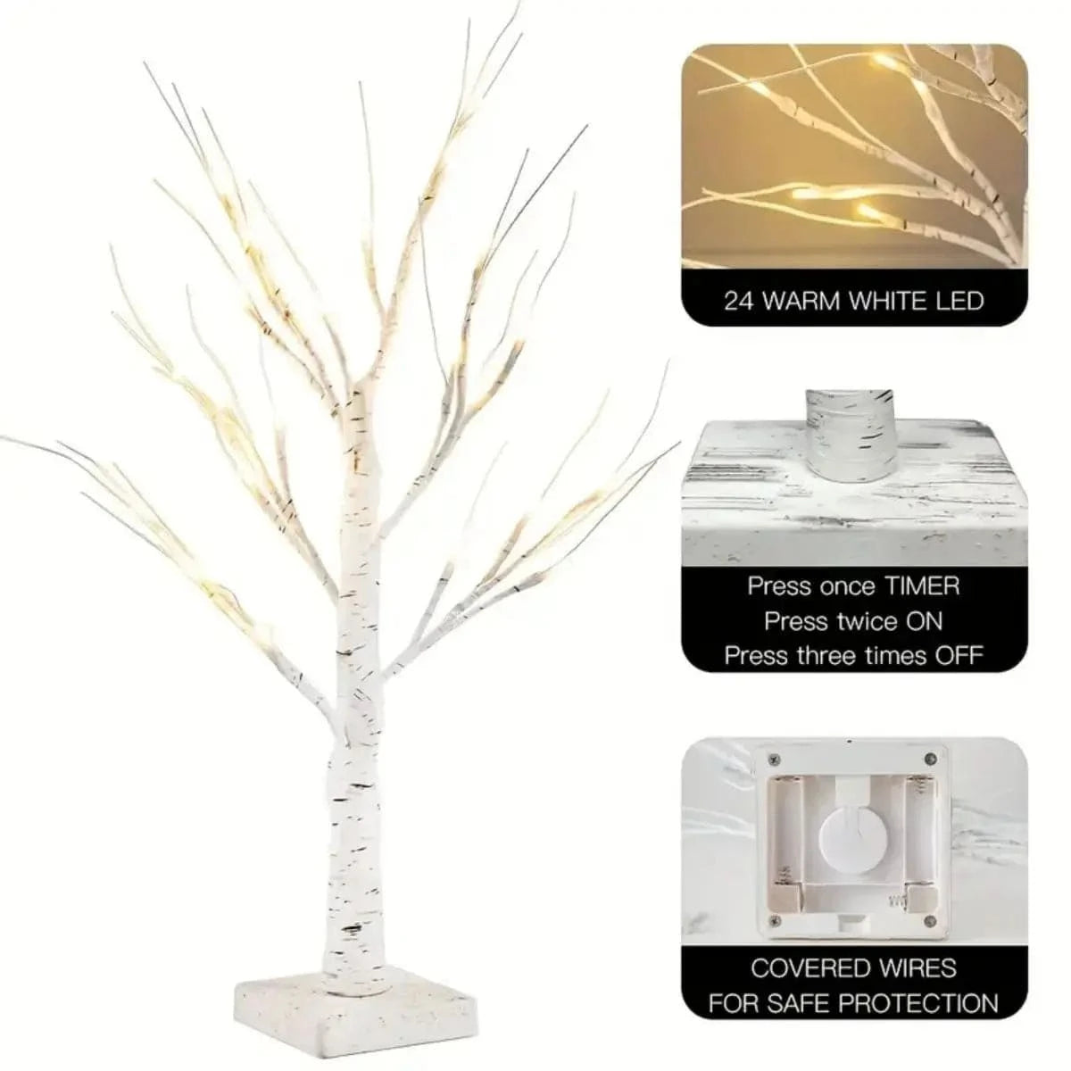 LED Birch Tree Lamp for Home Decor - Ideal for Various Celebrations and Occasions - Indoor Bedroom, Party, and Landscape Lighting - Home Fads 