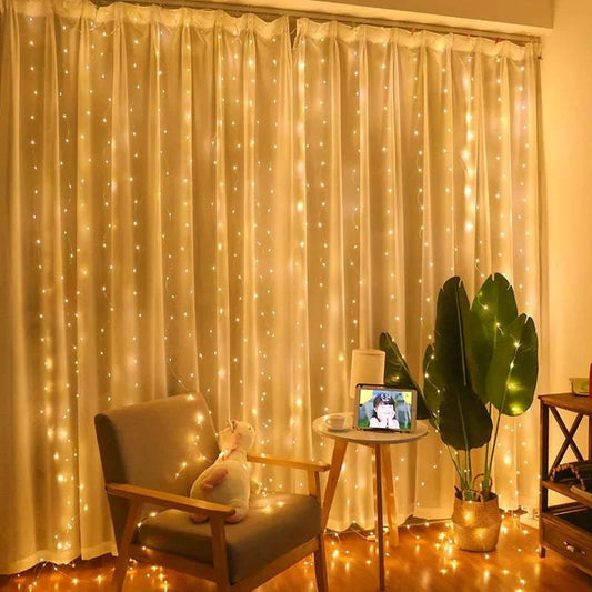 LED Curtain Garland with Remote Control - USB-Powered Fairy Lights for Various Celebrations and Events - Home Fads 