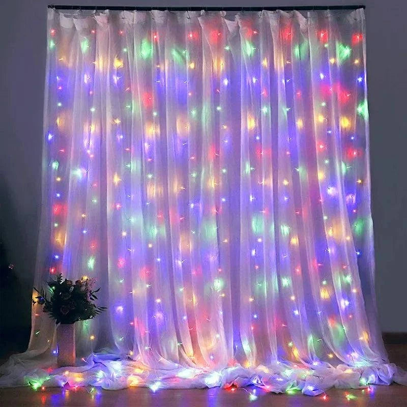 LED Curtain Garland with Remote Control - USB-Powered Fairy Lights for Various Celebrations and Events - Home Fads 