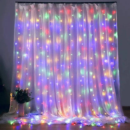 LED Curtain Garland with Remote Control - USB-Powered Fairy Lights for Various Celebrations and Events - Home Fads 