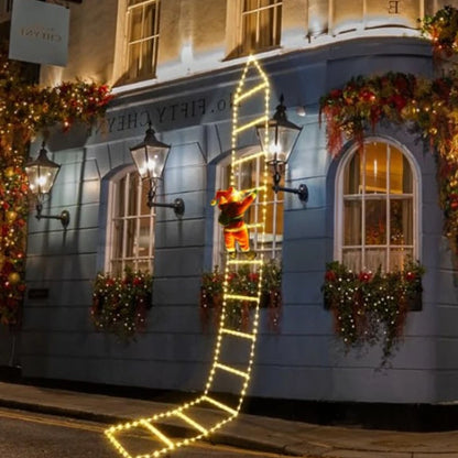 LED Santa Claus Christmas Climbing Ladder Light, USB Powered, 8 Lighting Modes, 1.5M or 3M, Warm White or Multicolor - Home Fads