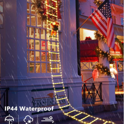 LED Santa Claus Christmas Climbing Ladder Light, USB Powered, 8 Lighting Modes, 1.5M or 3M, Warm White or Multicolor - Home Fads
