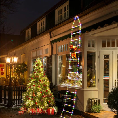 LED Santa Claus Christmas Climbing Ladder Light, USB Powered, 8 Lighting Modes, 1.5M or 3M, Warm White or Multicolor - Home Fads