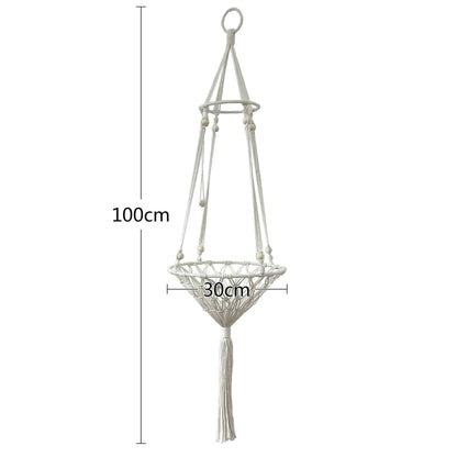 Large Macrame Cat Hammock - Handwoven Hanging Swing Bed for Cats and Small Dogs - Premium Cotton Pet Accessories - Home Fads 
