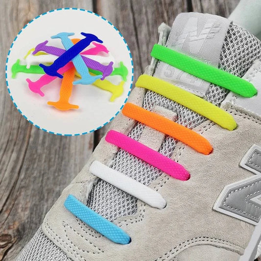 Lazy Silicone No-Tie Elastic Shoelaces for Kids (12-Pack) and Adults (14-Pack) - Quick and Easy Lacing for Sneakers - Home Fads 