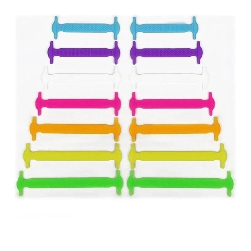 Lazy Silicone No-Tie Elastic Shoelaces for Kids (12-Pack) and Adults (14-Pack) - Quick and Easy Lacing for Sneakers - Home Fads 