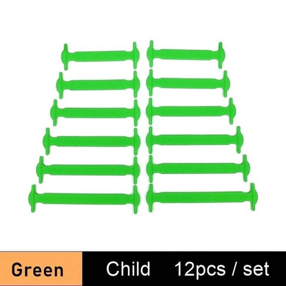 Lazy Silicone No-Tie Elastic Shoelaces for Kids (12-Pack) and Adults (14-Pack) - Quick and Easy Lacing for Sneakers