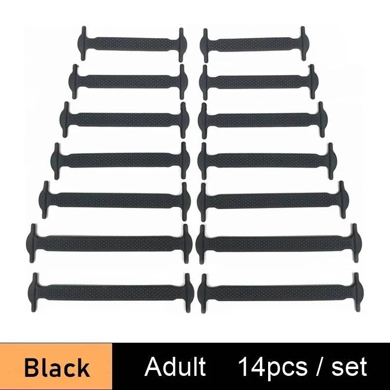 Lazy Silicone No-Tie Elastic Shoelaces for Kids (12-Pack) and Adults (14-Pack) - Quick and Easy Lacing for Sneakers - Home Fads 