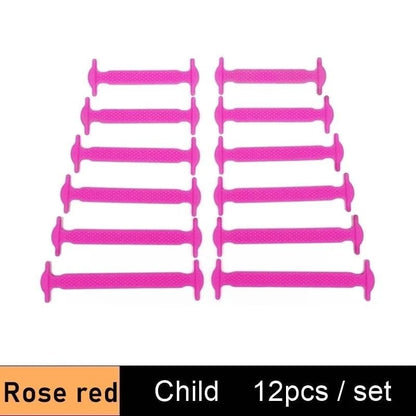 Lazy Silicone No-Tie Elastic Shoelaces for Kids (12-Pack) and Adults (14-Pack) - Quick and Easy Lacing for Sneakers - Home Fads 