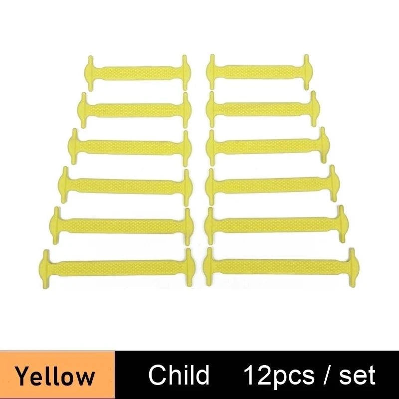 Lazy Silicone No-Tie Elastic Shoelaces for Kids (12-Pack) and Adults (14-Pack) - Quick and Easy Lacing for Sneakers - Home Fads 