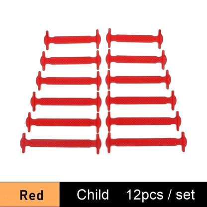 Lazy Silicone No-Tie Elastic Shoelaces for Kids (12-Pack) and Adults (14-Pack) - Quick and Easy Lacing for Sneakers - Home Fads 