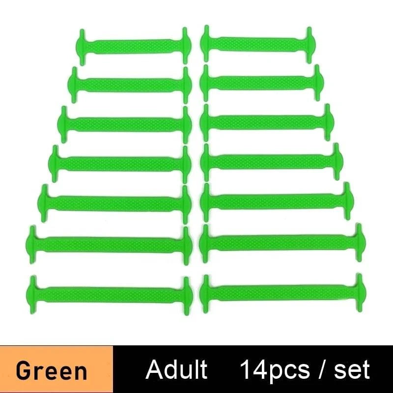 Lazy Silicone No-Tie Elastic Shoelaces for Kids (12-Pack) and Adults (14-Pack) - Quick and Easy Lacing for Sneakers - Home Fads 