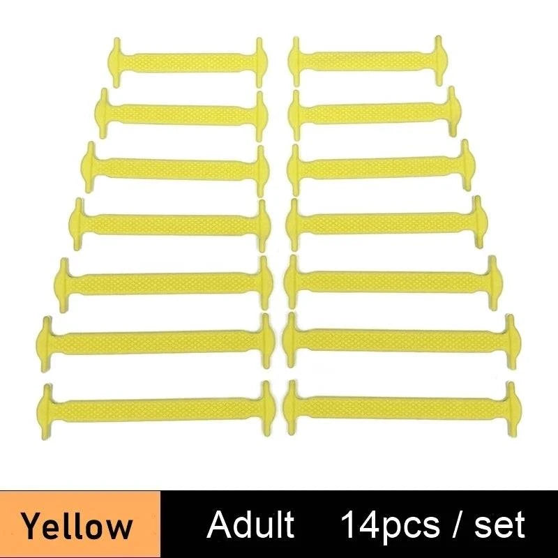 Lazy Silicone No-Tie Elastic Shoelaces for Kids (12-Pack) and Adults (14-Pack) - Quick and Easy Lacing for Sneakers - Home Fads 