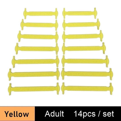 Lazy Silicone No-Tie Elastic Shoelaces for Kids (12-Pack) and Adults (14-Pack) - Quick and Easy Lacing for Sneakers - Home Fads 