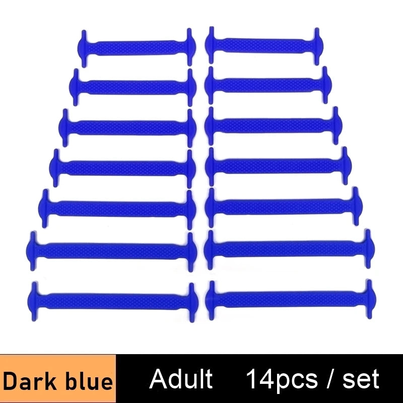 Lazy Silicone No-Tie Elastic Shoelaces for Kids (12-Pack) and Adults (14-Pack) - Quick and Easy Lacing for Sneakers - Home Fads 