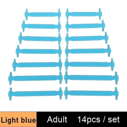 Lazy Silicone No-Tie Elastic Shoelaces for Kids (12-Pack) and Adults (14-Pack) - Quick and Easy Lacing for Sneakers - Home Fads 