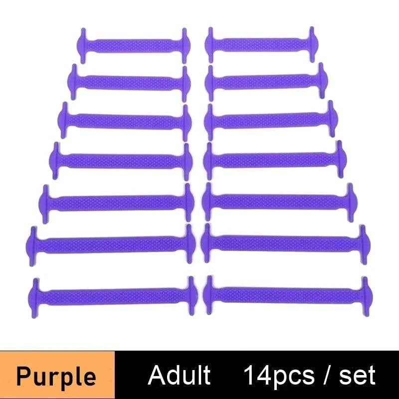 Lazy Silicone No-Tie Elastic Shoelaces for Kids (12-Pack) and Adults (14-Pack) - Quick and Easy Lacing for Sneakers - Home Fads 