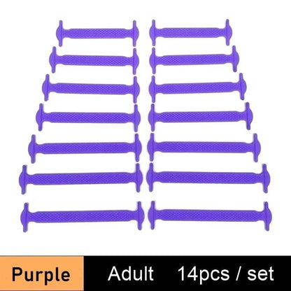 Lazy Silicone No-Tie Elastic Shoelaces for Kids (12-Pack) and Adults (14-Pack) - Quick and Easy Lacing for Sneakers - Home Fads 