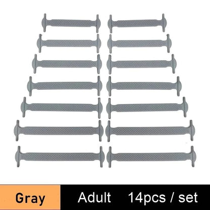 Lazy Silicone No-Tie Elastic Shoelaces for Kids (12-Pack) and Adults (14-Pack) - Quick and Easy Lacing for Sneakers - Home Fads 