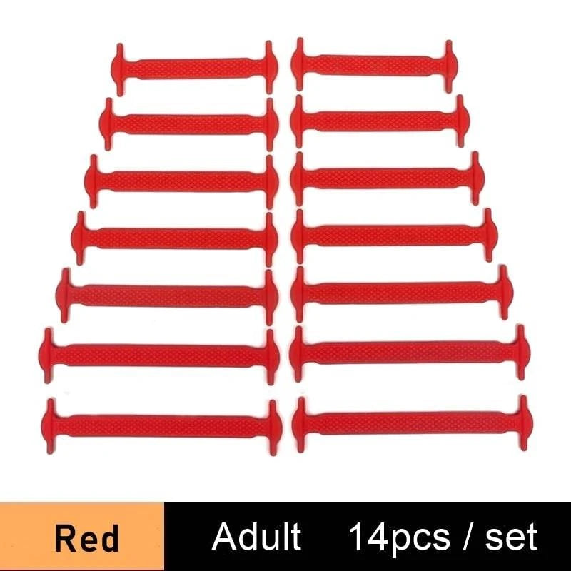 Lazy Silicone No-Tie Elastic Shoelaces for Kids (12-Pack) and Adults (14-Pack) - Quick and Easy Lacing for Sneakers - Home Fads 