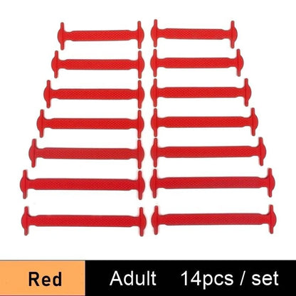 Lazy Silicone No-Tie Elastic Shoelaces for Kids (12-Pack) and Adults (14-Pack) - Quick and Easy Lacing for Sneakers - Home Fads 