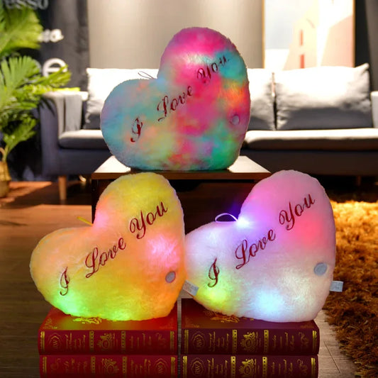 Light-Up LED Heart Plush Pillow – Soft Luminous Cushion for Room Décor, Parties, and Kids' Gifts - Home Fads 