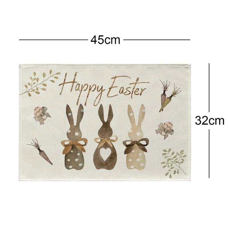 Linen Table Runner – Festive Egg and Bunny Designs – Spring Dining Table Decor - Home Fads 