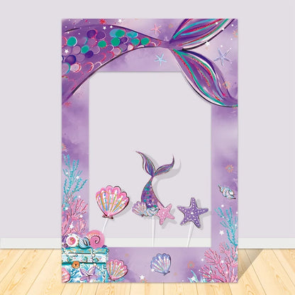 Little Mermaid-Themed Selfie Paper Photo Frame – Under the Sea Birthday Party Decor and Photo Props - Home Fads 