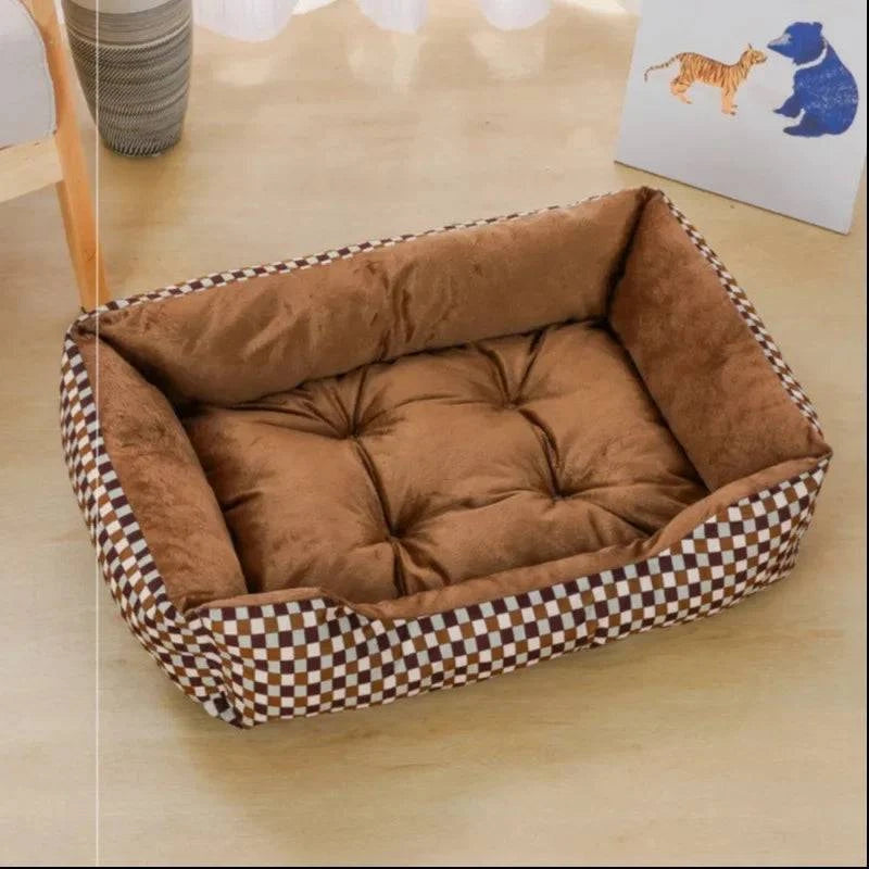 Luxurious Plush Pet Bed with Waterproof, Bite-Resistant, and Washable Features for Dogs and Cats - Home Fads 