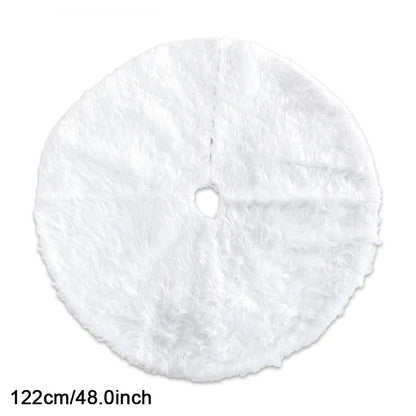 Luxurious White Plush Holiday Tree Skirt – Soft and Durable Base Cover Available in 78cm, 90cm, and 122cm for Festive Tree Decoration - Home Fads 