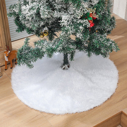 Luxurious White Plush Holiday Tree Skirt – Soft and Durable Base Cover Available in 78cm, 90cm, and 122cm for Festive Tree Decoration - Home Fads 