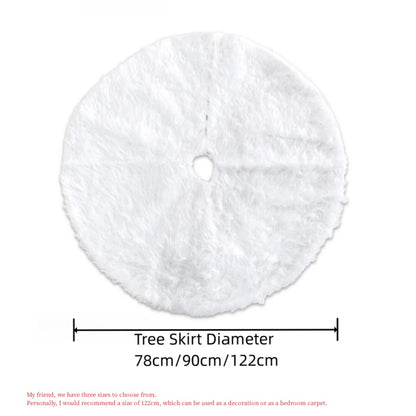 Luxurious White Plush Holiday Tree Skirt – Soft and Durable Base Cover Available in 78cm, 90cm, and 122cm for Festive Tree Decoration - Home Fads 
