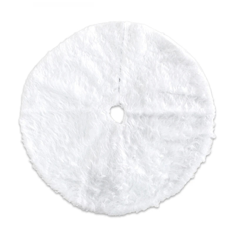 Luxurious White Plush Holiday Tree Skirt – Soft and Durable Base Cover Available in 78cm, 90cm, and 122cm for Festive Tree Decoration - Home Fads 
