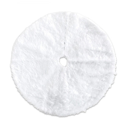 Luxurious White Plush Holiday Tree Skirt – Soft and Durable Base Cover Available in 78cm, 90cm, and 122cm for Festive Tree Decoration - Home Fads 