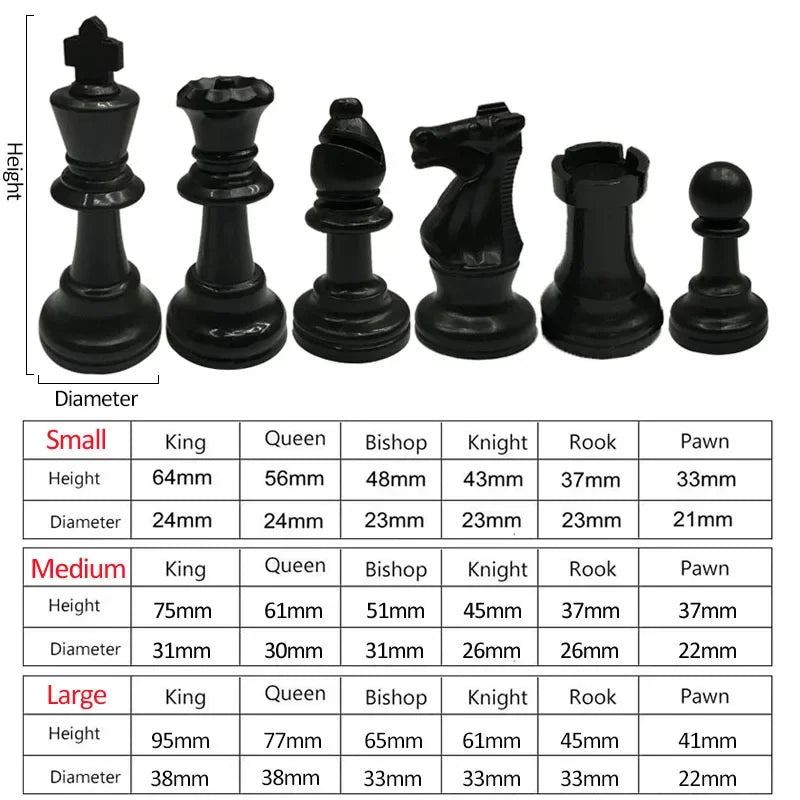 Luxury Medieval Chess Set – High-Quality Plastic 32-Piece Chess Game with Multiple Size Options – Ideal for Kids and Chess Enthusiasts - Home Fads 